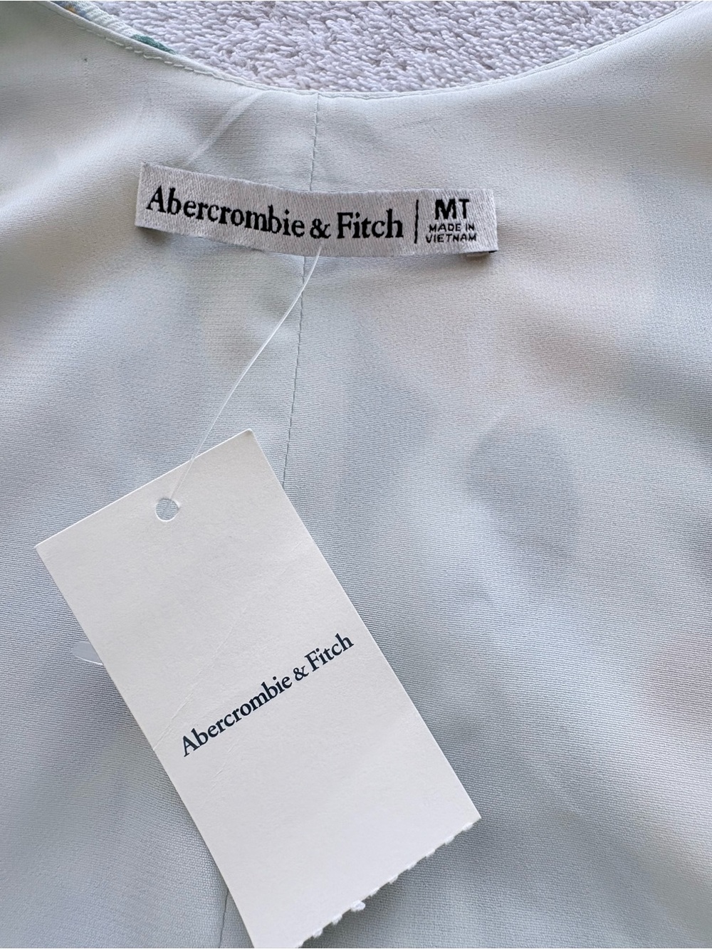 NWT Abercrombie & Fitch Lemon Blue Floral High Neck Shift Swing Dress SZ M Tall - Picture 6 of 8